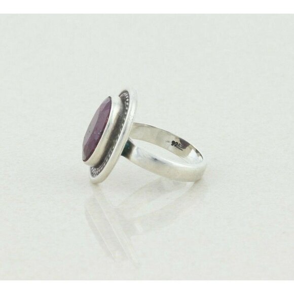 Sterling Silver Ruby Ring Size 5 3/4 - Picture 7 of 7